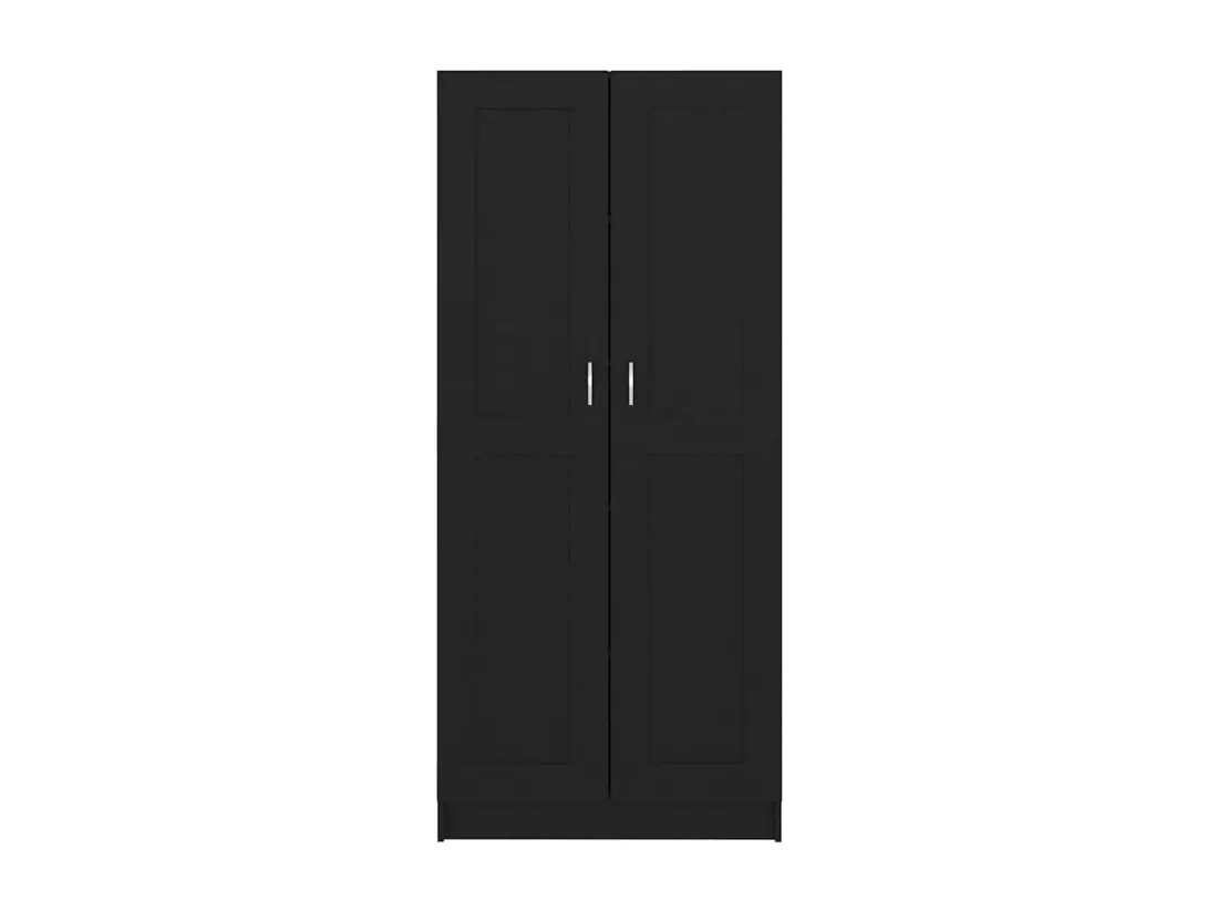 Bibliothèque Noir 82,5x30,5x185,5 cm Bois d'ingénierie