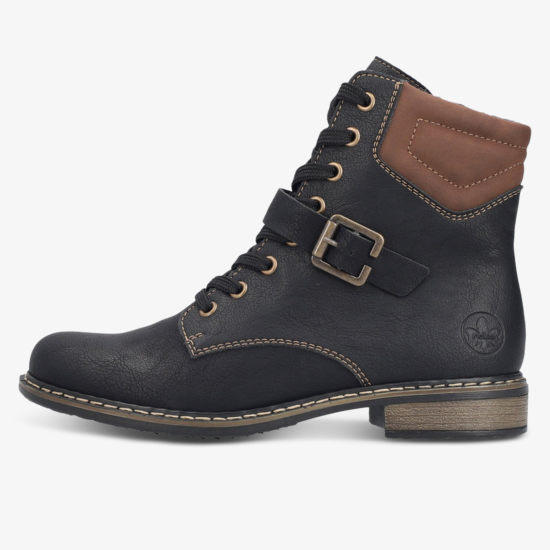 rieker Damen Schnürstiefeletten schwarz