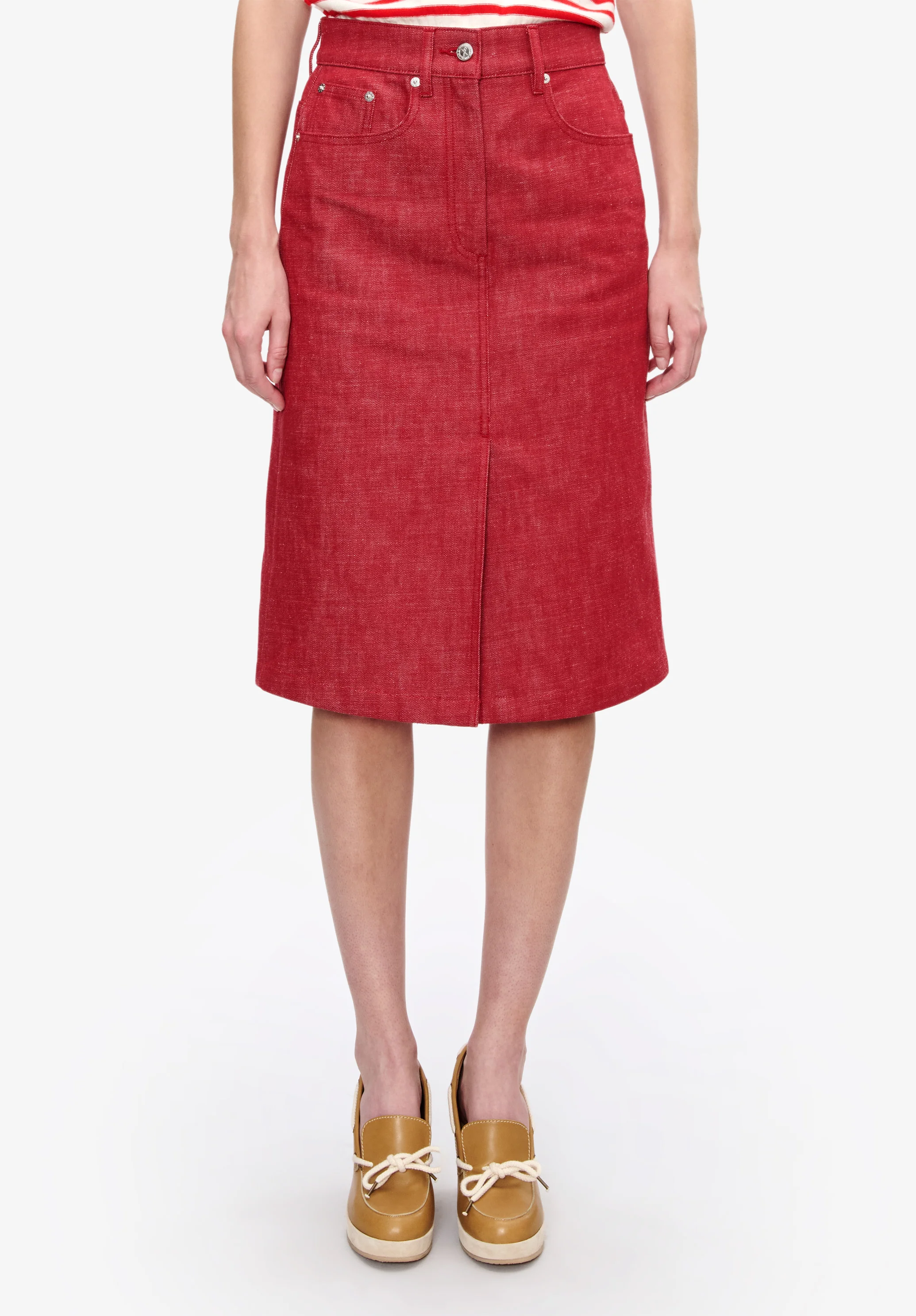 Jupe rouge en denim japonais - Rouge