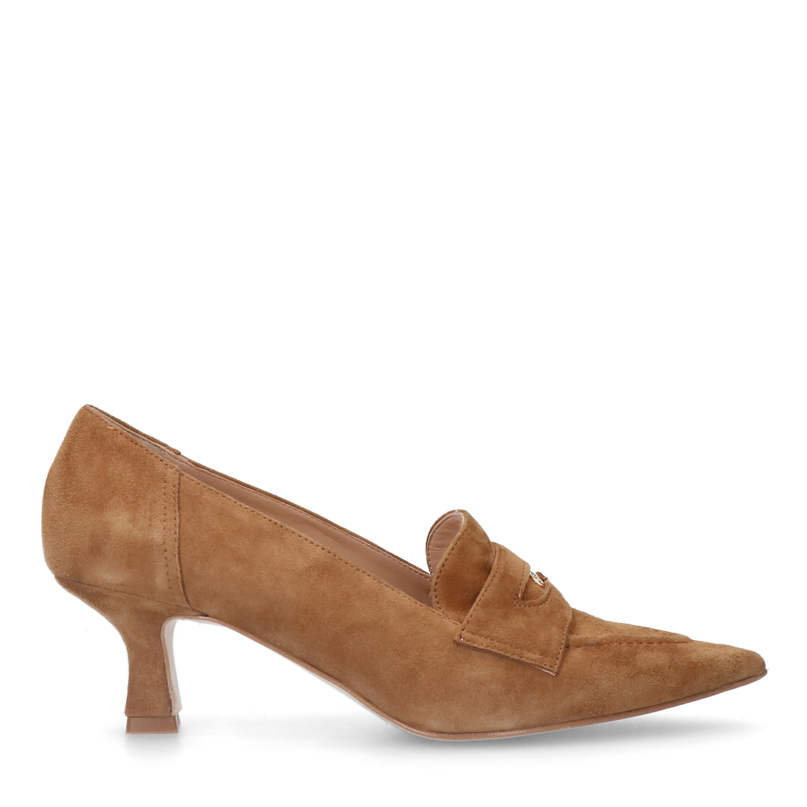 Beige suède pumps