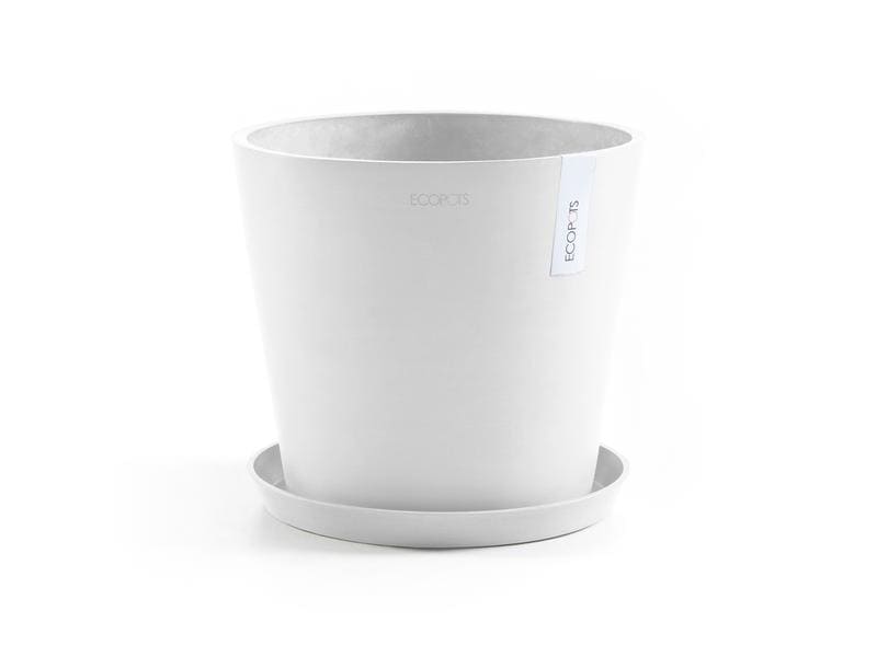 Ecopots Pflanzentopf Amsterdam 40, Weiss Robuster und langlebiger Blumentopf