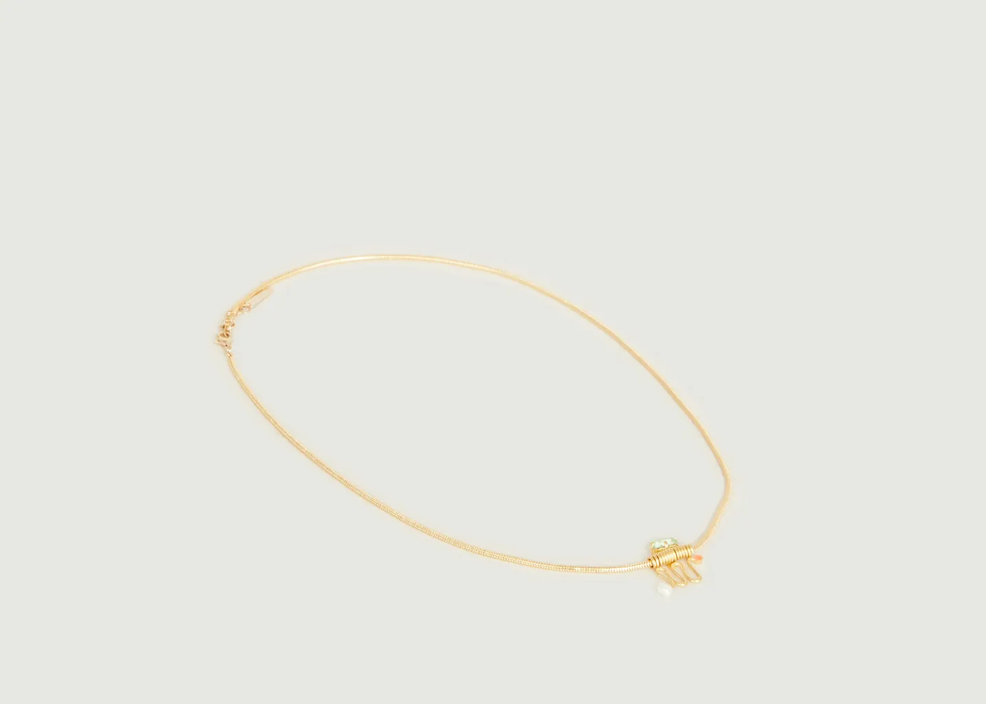 Collier Ettore Totem en laiton doré à l'or fin 24 carats Judith Benita