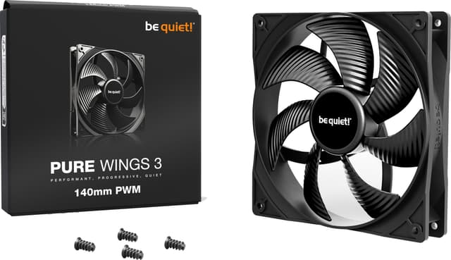 be quiet! PURE WINGS 3 140mm PWM blæser (sort)