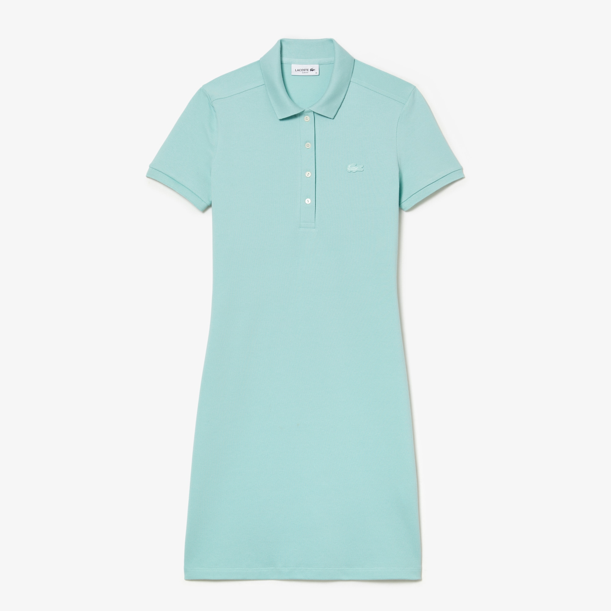 Robe polo en piqué de coton stretch Robes & Jupes - Vert - Lacoste - Femme