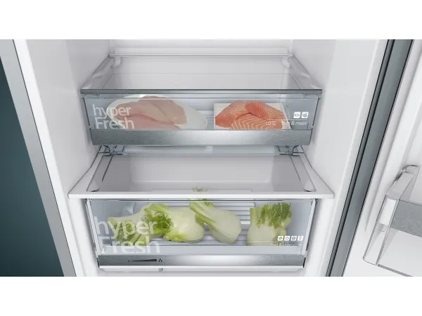 Siemens iQ500 KG39EAICA - Køleskab/fryser - bund-fryser - bredde: 60 cm - dybde: 65 cm - højde: 201 cm - 343 liter - Klasse C - rustfrit stål
