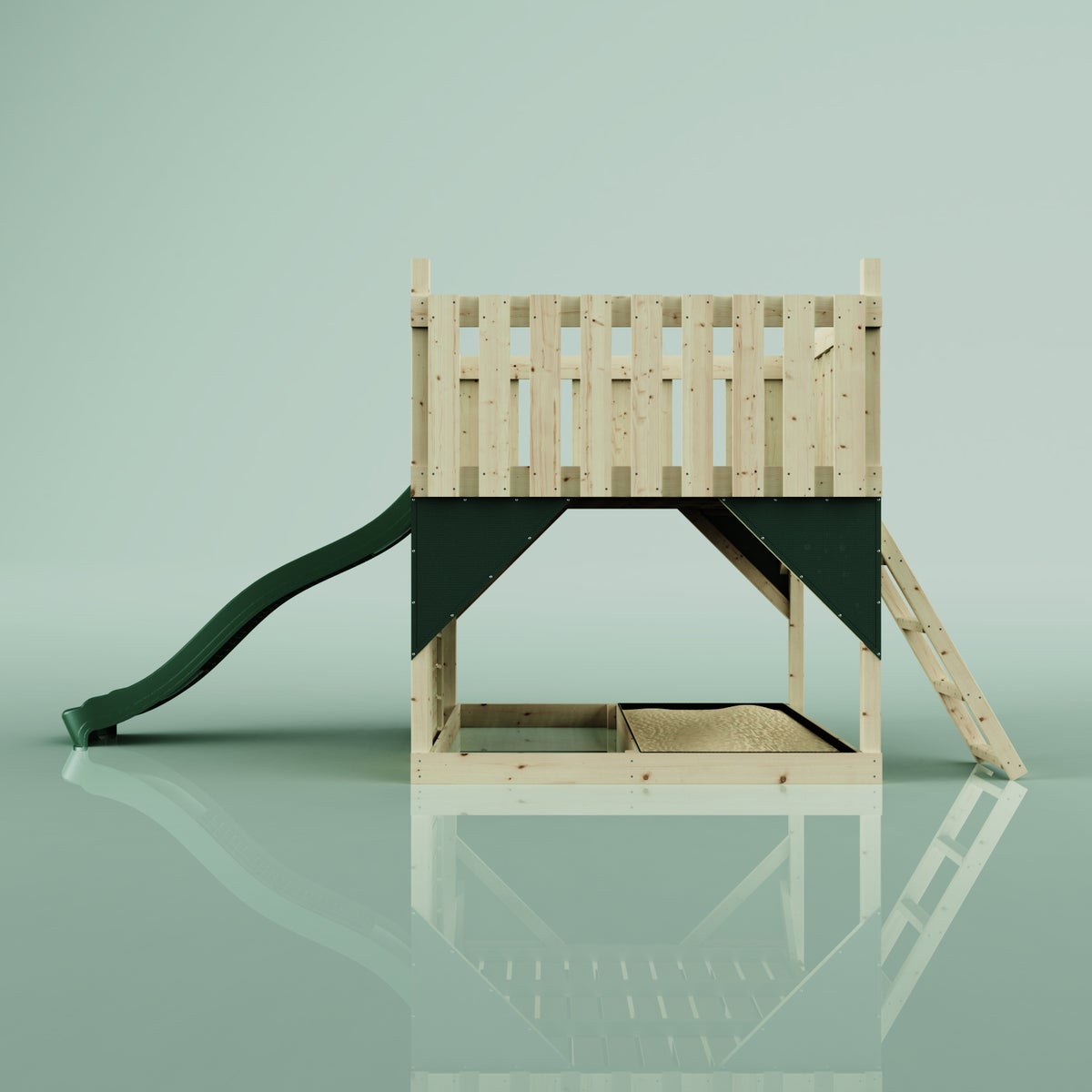 PolarPlay platform sterrenhemel van hout in groen