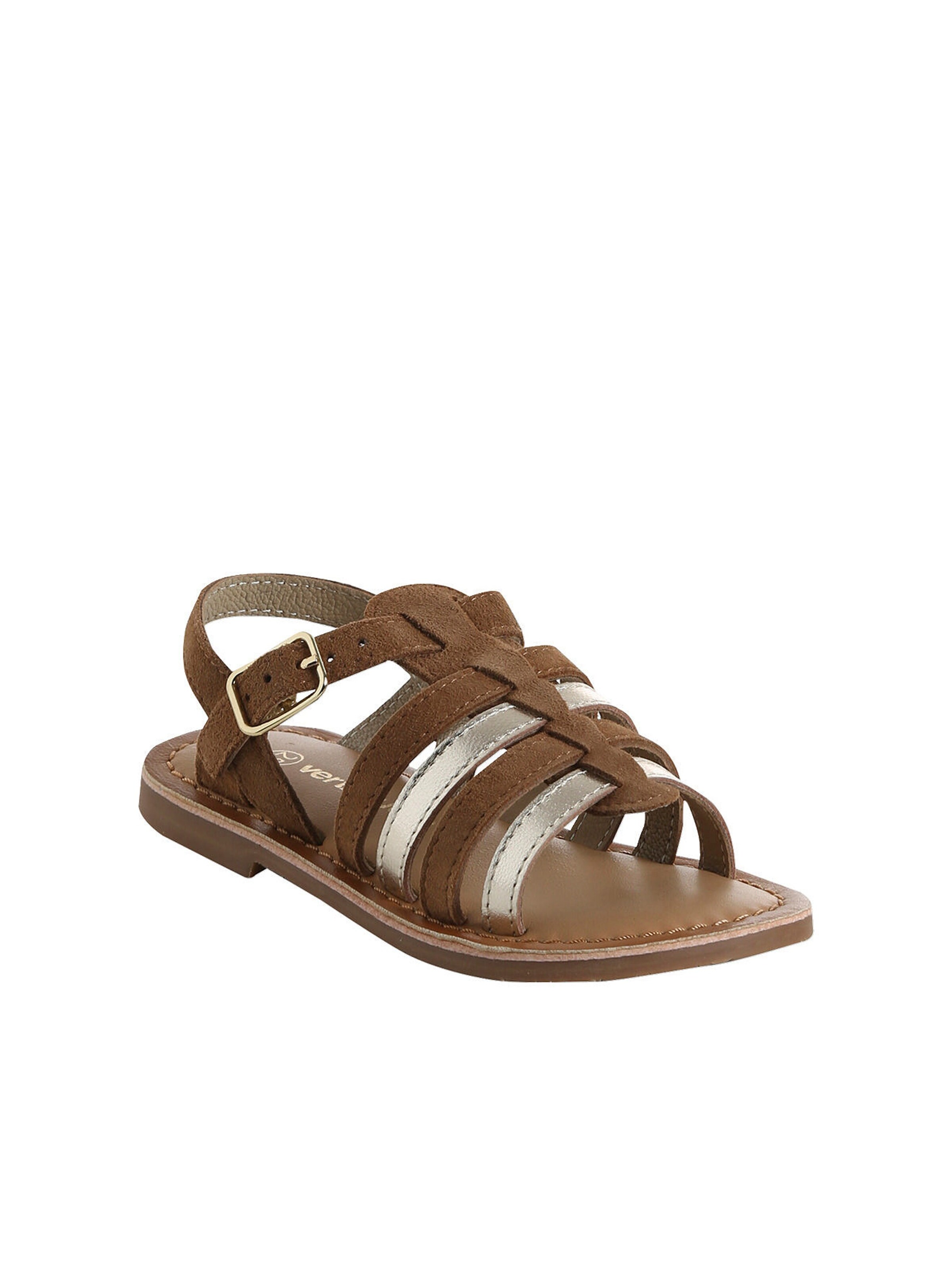 Vertbaudet Mädchen Riemchen-Sandalen aus Leder karamell