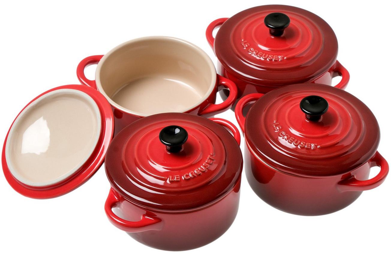 Le Creuset Les Céramiques minicocotteset 10 cm, kersenrood