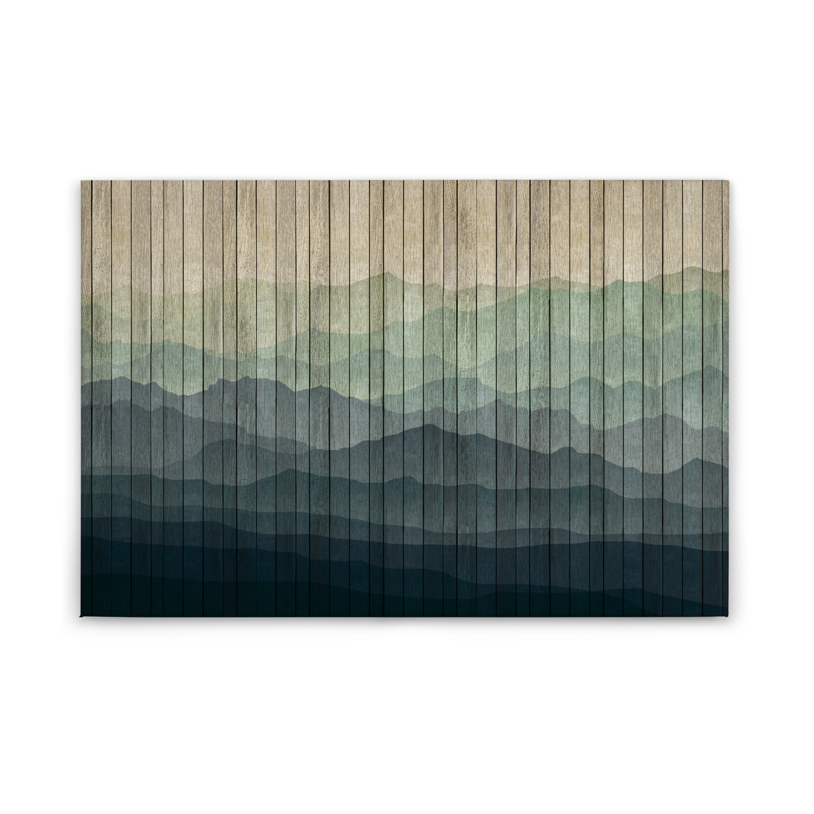 Leinwandbild BERGE - blau-grün - 90x60 cm