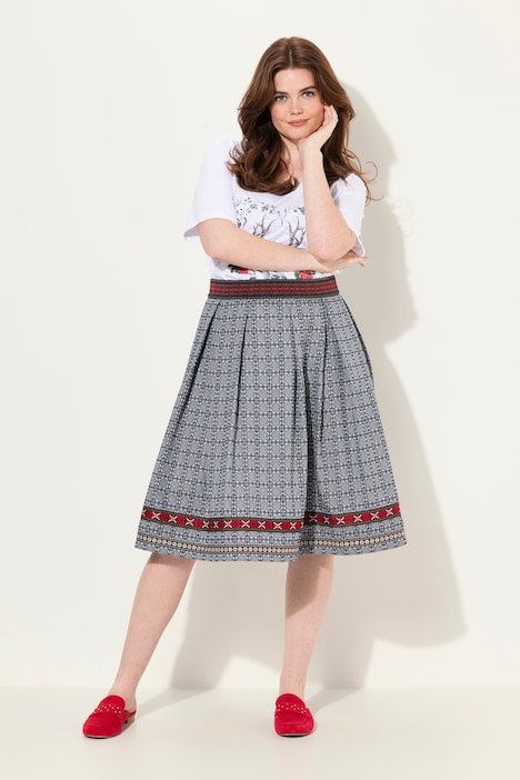 Trachtenrock, Jacquard, A-Linie, Zierband
