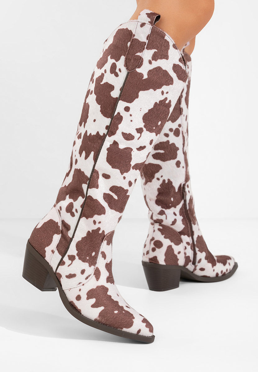 Bottes à talon carré brunes Ariah