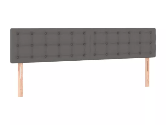 Sommier tapissier et matelas et LED Gris 160x200 cm Similicuir