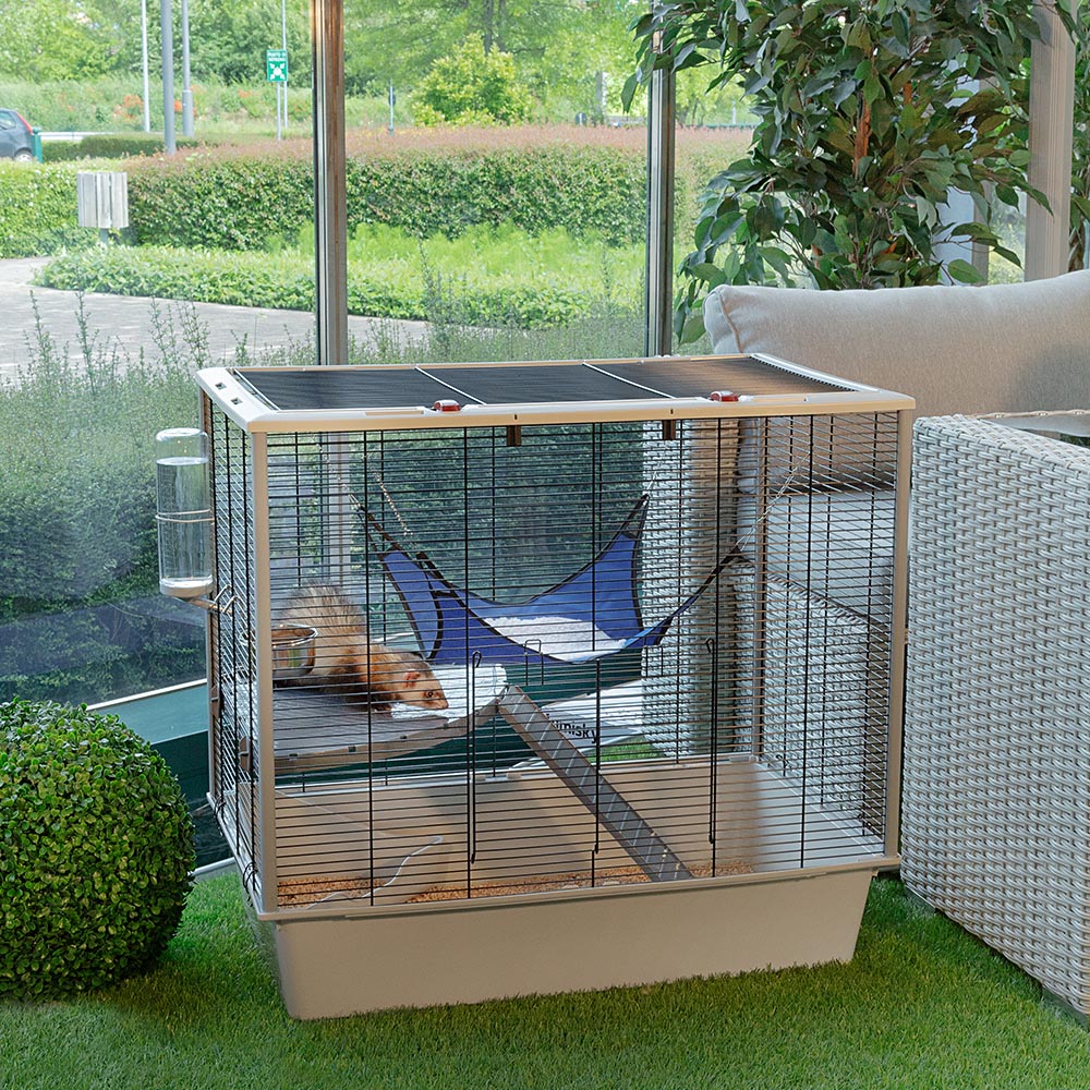 Ferplast cage confortable pour fûrets et rats furat, strucutre à plusieurs niveaux avec accessoires inclus, angles renforcés,