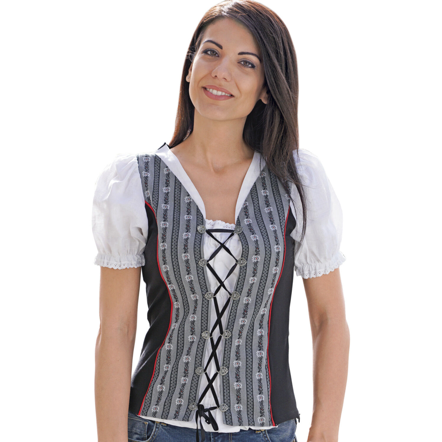Edelweiss Shirt mit Schnürung