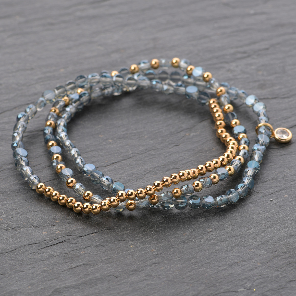 Gina Benotti 3 Damen Armbänder im Set blaugrau