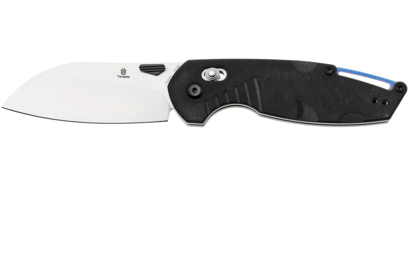 Tenable Knives Model 6 T1022V4 Satin 14C28N, Black G10, zakmes, Nick Swan design