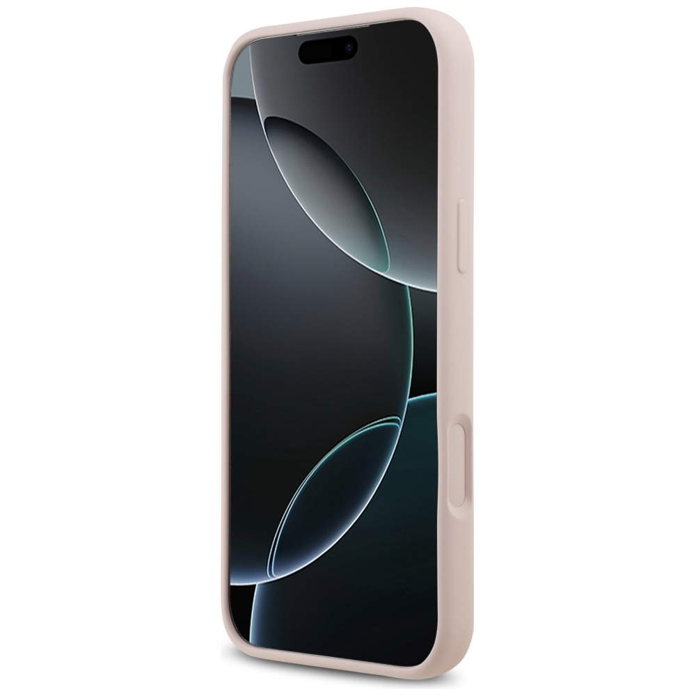 iPhone 17 Pro Max Silikon Hardcase Hülle Big 4G Script (GUHCP17XSC4GSMP) - Rosa