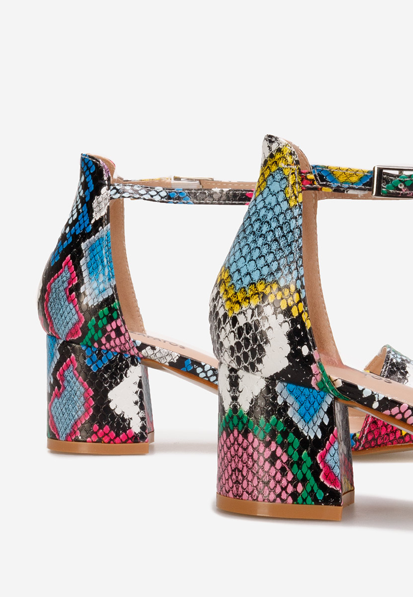 Sandales à talon moyen multicolores Nomeria