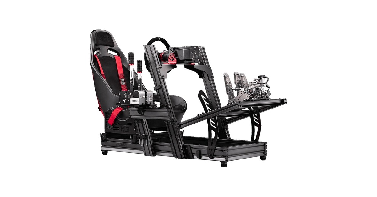 Next Level RacingF-GT Elite - Front & Side Mount edition racing simulator  (Zwart/rood)
