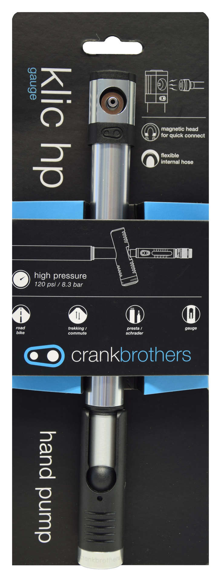 Crankbrothers Klic HP Manometer Minipomp Zilver