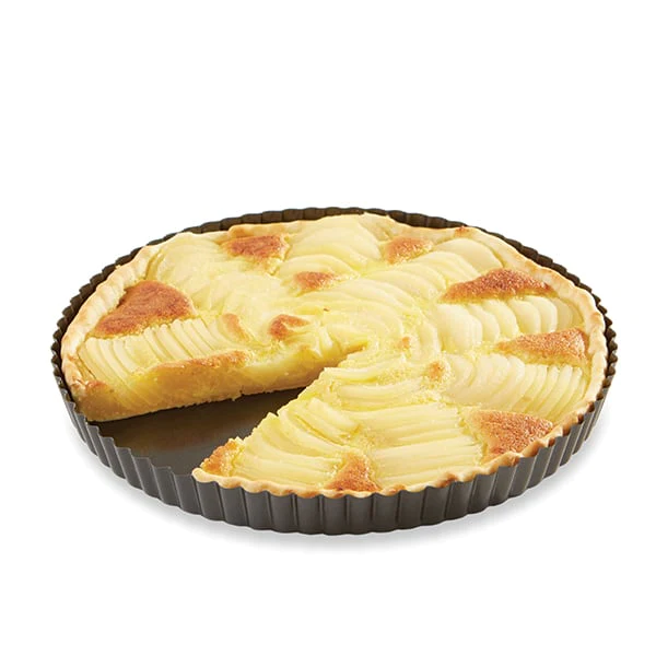Moule à tarte acier revêtu anti-adhérent bords cannelés 28 cm Mathon