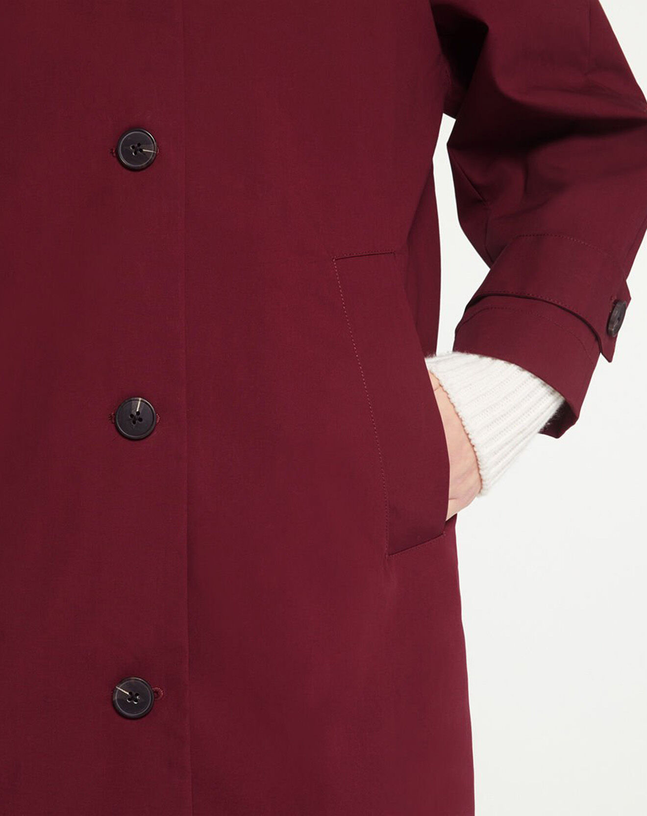 Galeries Lafayette Imperméable long et oversize en Coton bio Louis bordeaux