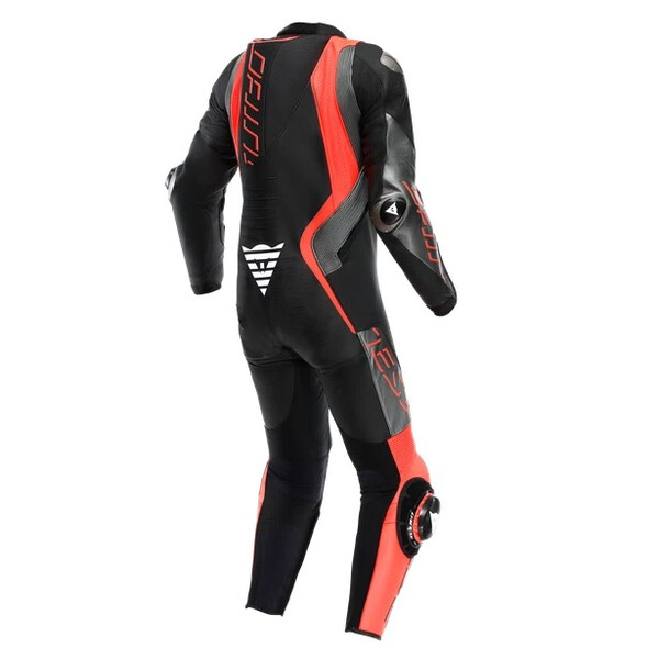 Dainese - Combinaison Audax D-Zip Perforée - 1 pièce Noir / Rouge fluo / Anthracite