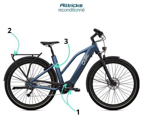 VTC Électrique O2 Feel Vern Urban Power 7.2 Shimano Alivio 9V 720 Wh 27.5'' Bleu Austral - Produit Reconditionné