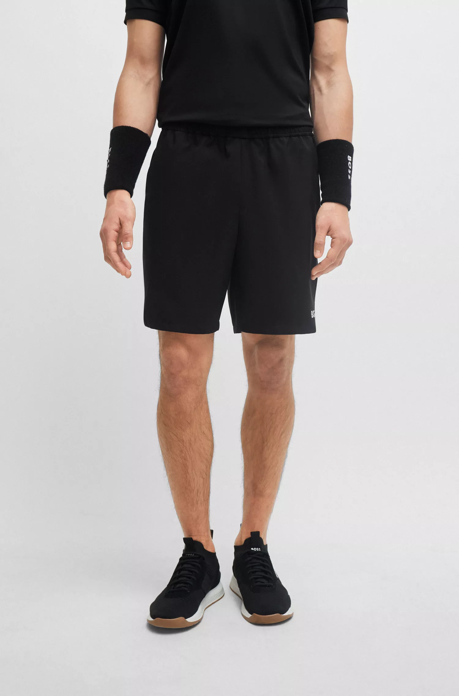Shorts impermeáveis BOSS Green-BOSS x Matteo Berrettini com estampa do logo