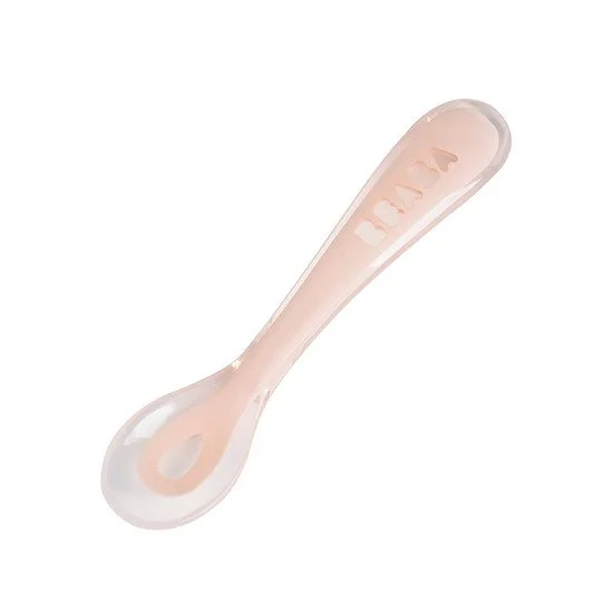Cuillère 2ème âge soft en silicone   Pink        de               Béaba