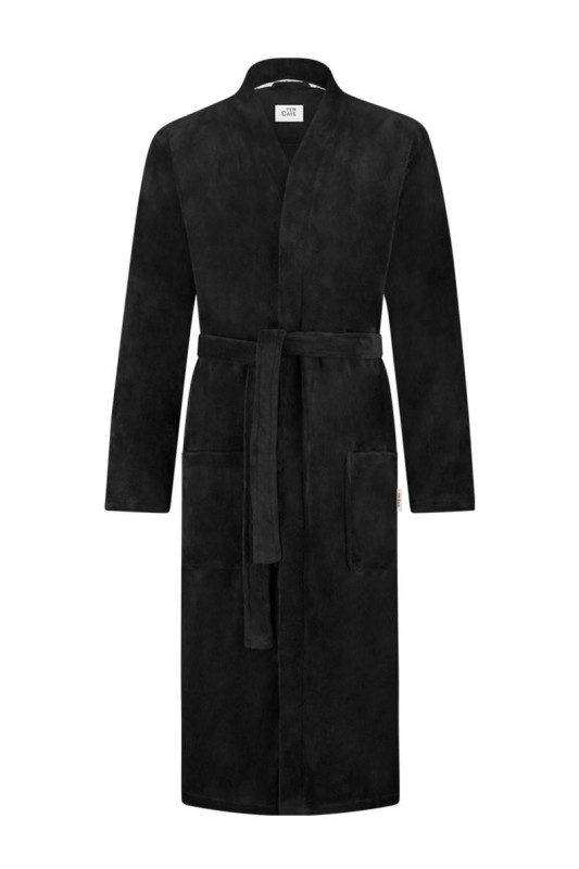 Ten Cate Heren Badjas Fleece Black 2XL 1 Stuk