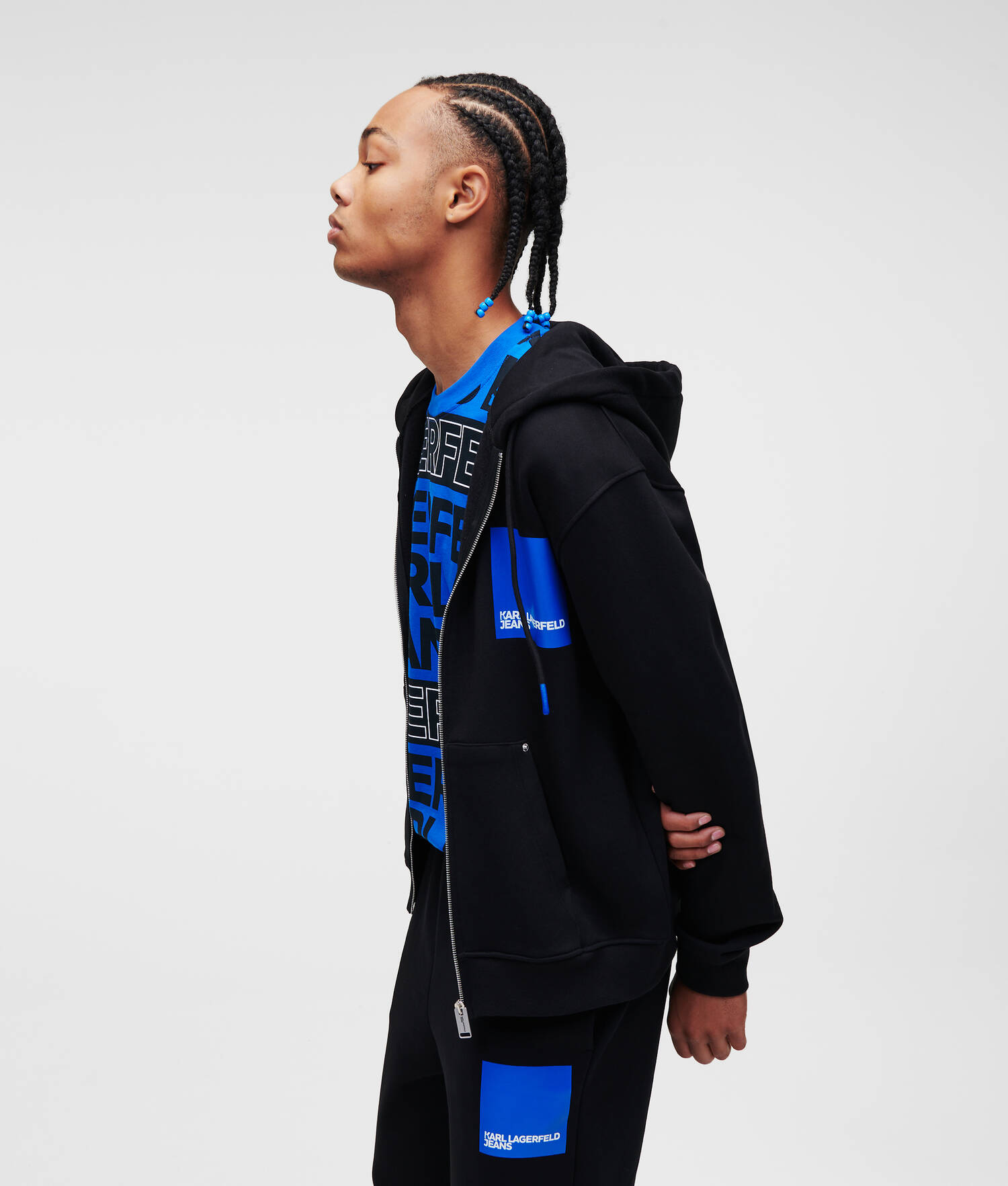 SWEAT À CAPUCHE ZIPPÉ AVEC LOGO KJL ENCADRÉ