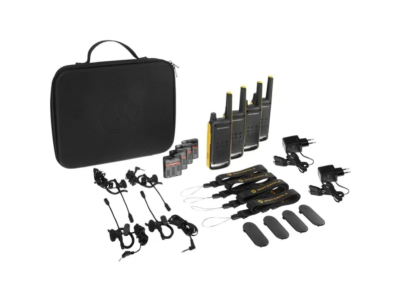Motorola Talkabout T82 Extreme - Quad Pack - transportabel - tovejs radio - PMR - 446 MHz - 16 kanaler - sort, gul (pakke med 4)