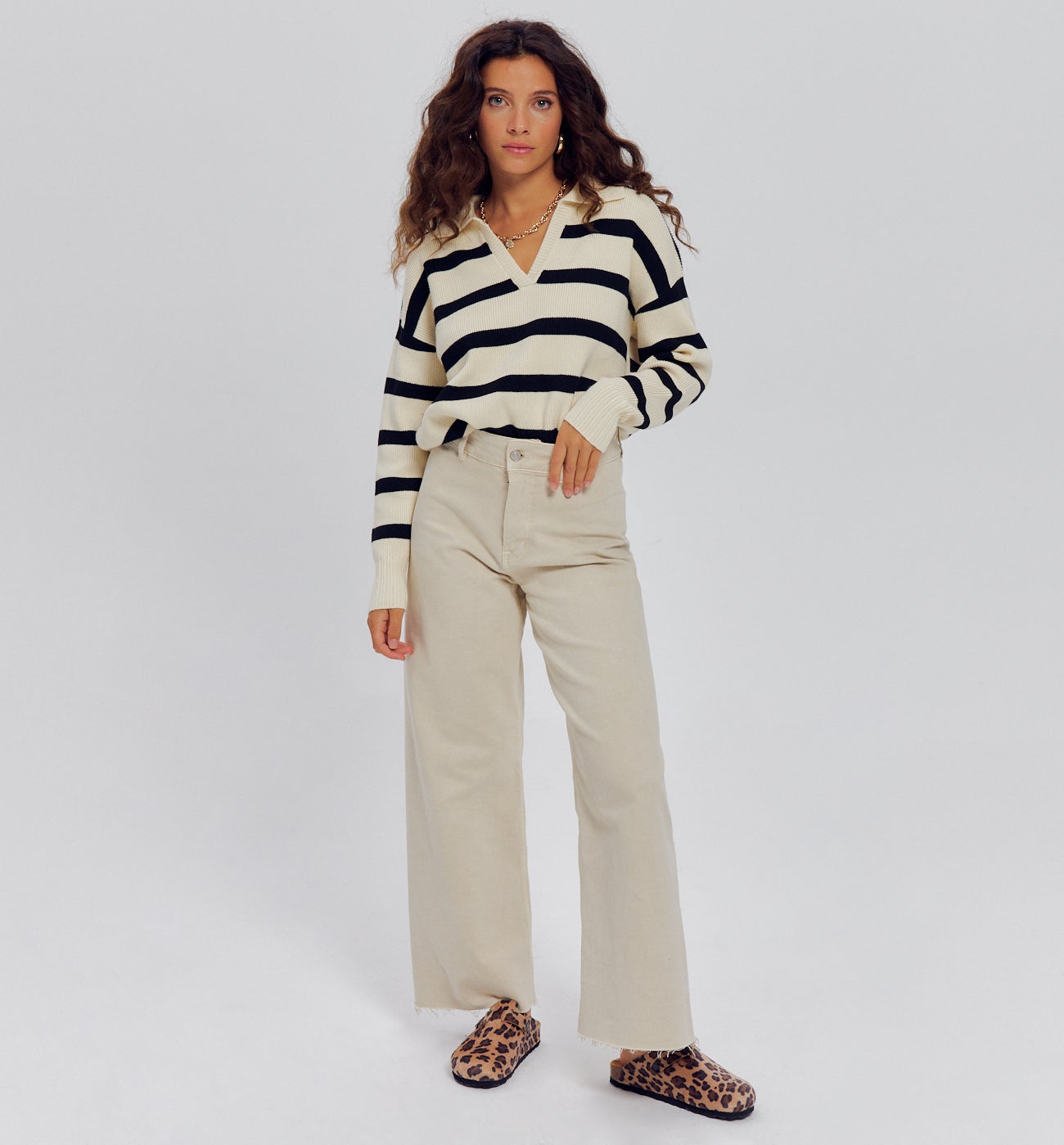 Pull marinière ctelé Femme - Rayé marine