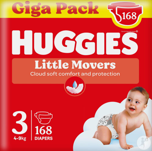 Huggies Little Movers Couches Bébé Taille 3 168 Pièces