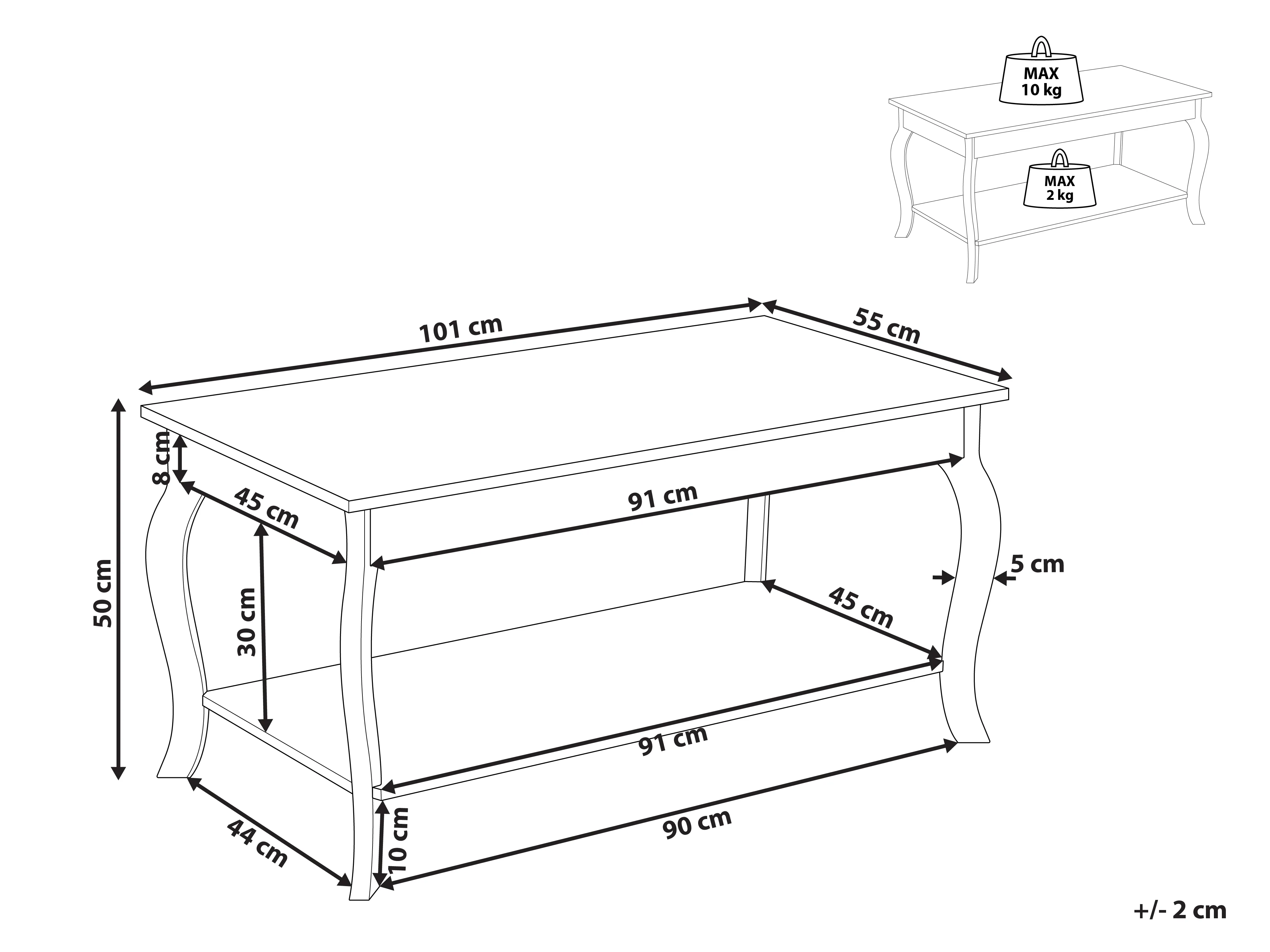 Salontafel HARTFORD Wit