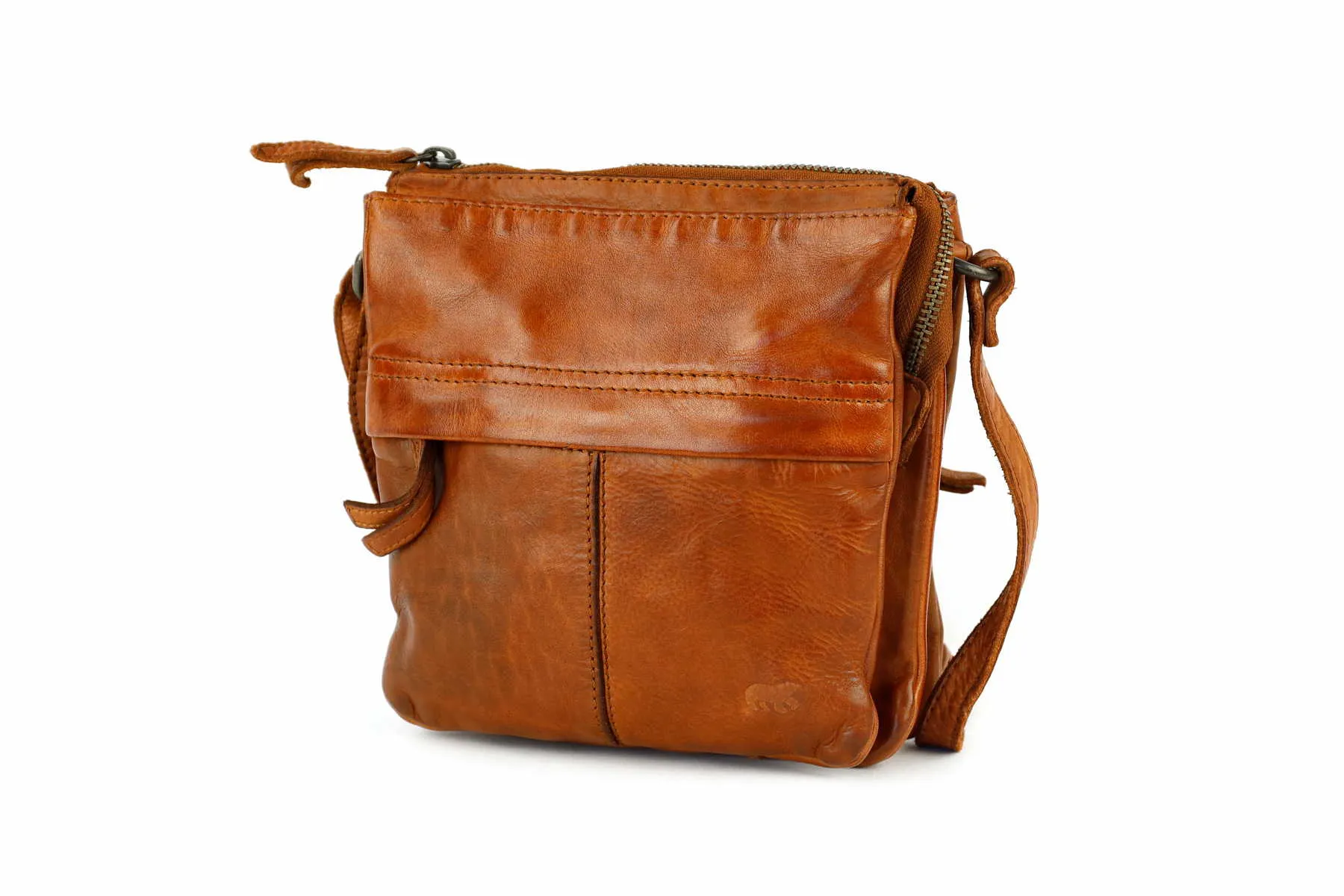 BEAR DESIGN Umhängetasche Cognac Leder