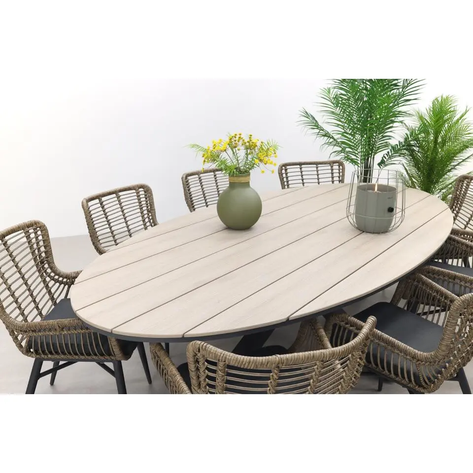 Garden Impressions Jasmine Natural/Edison 280x140 cm. - ovale tuinset