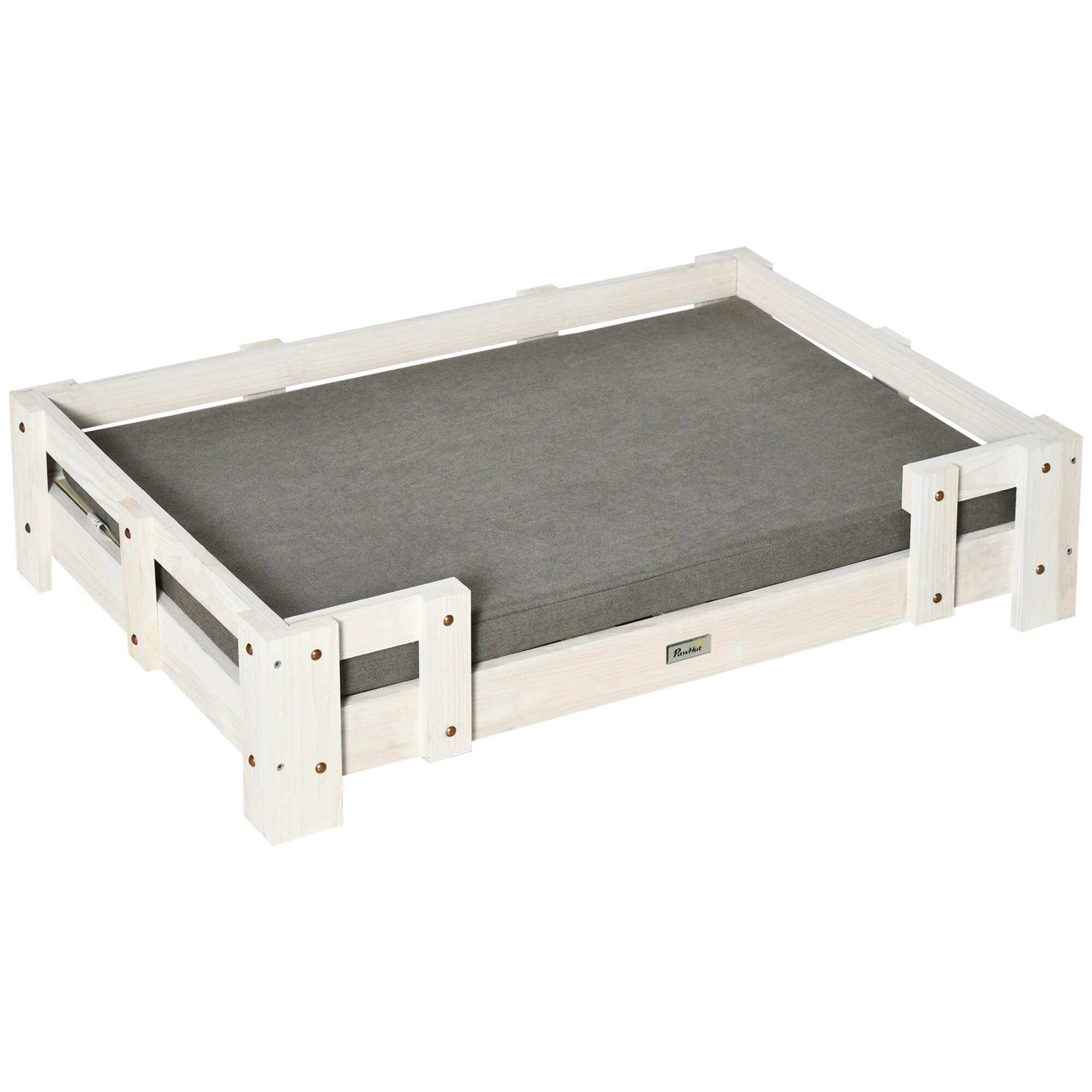 PawHut Hundebett mit Kissen bunt 90L x 60B x 20H cm