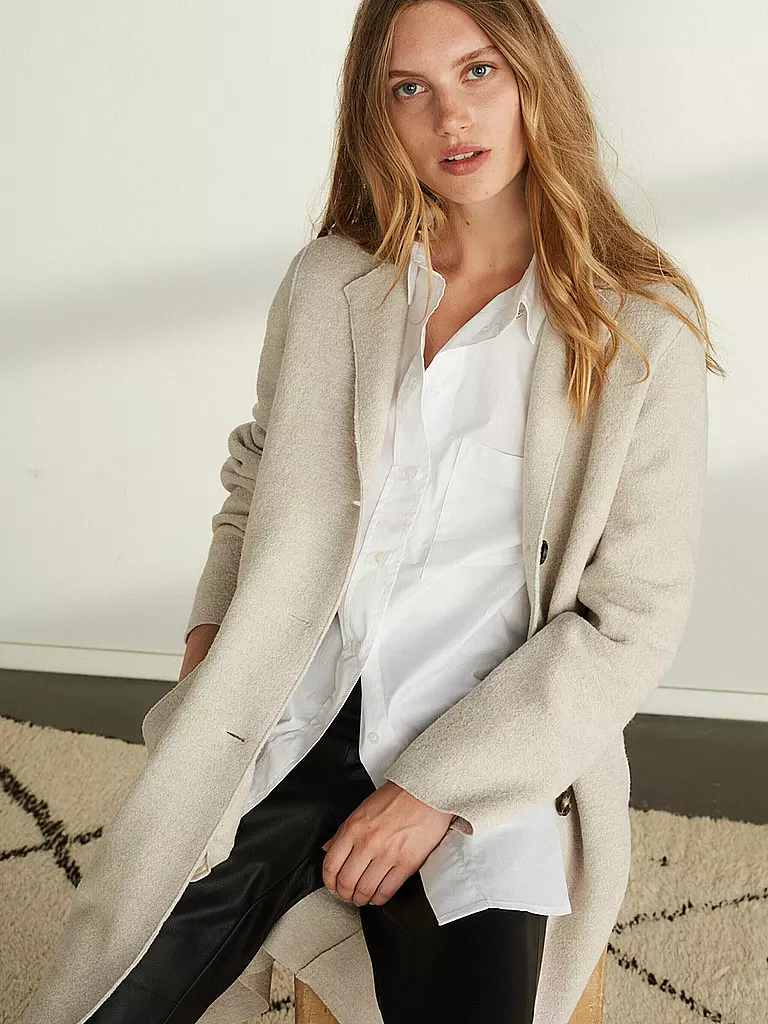 OUÍ Wollmantel creme