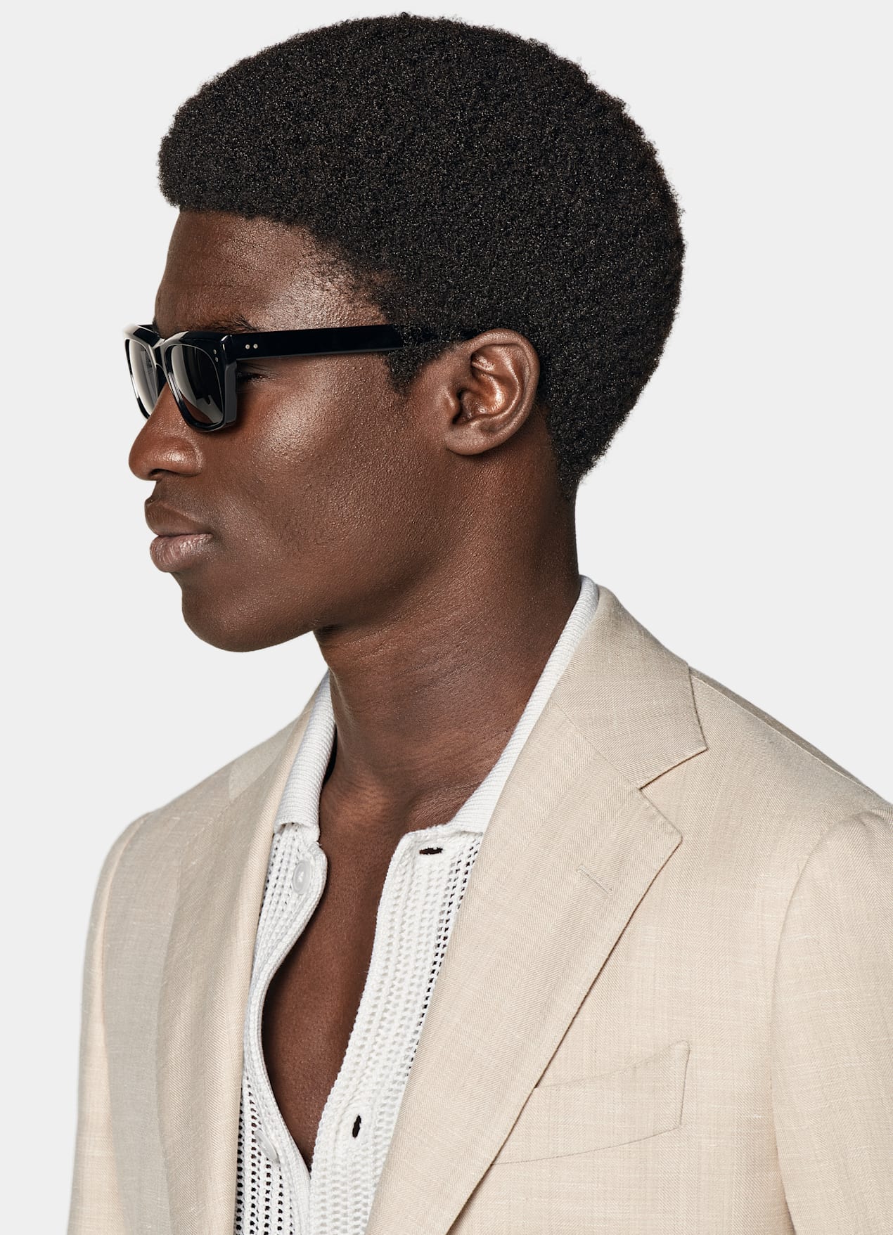 Costume Havana coupe Tailored sable à chevrons