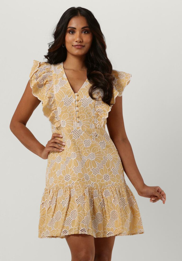 Y.A.S. gele y.a.s. mini jurk yascurima ss dress