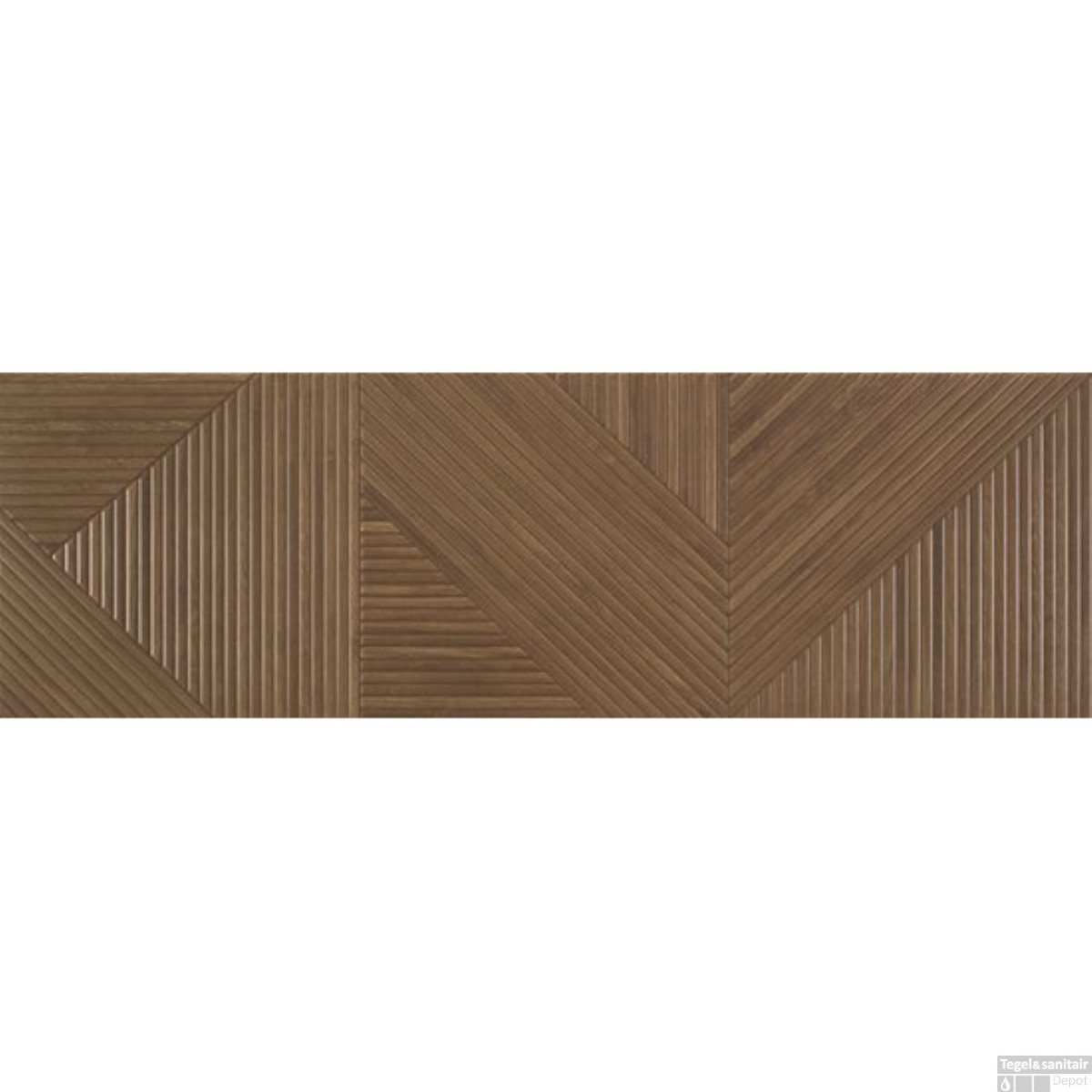 Valence Stripes decor wandtegel 32x100cm bruin donker