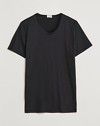 Zimmerli of Switzerland Sea Island Cotton Crew Neck T-Shirt Black