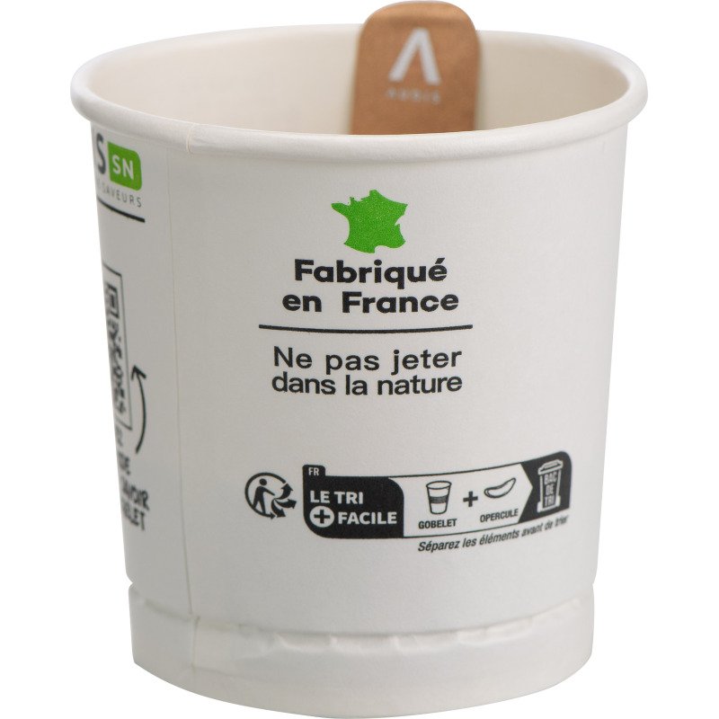 Gobelet carton operculé prédosé Cappuccino café18 cl