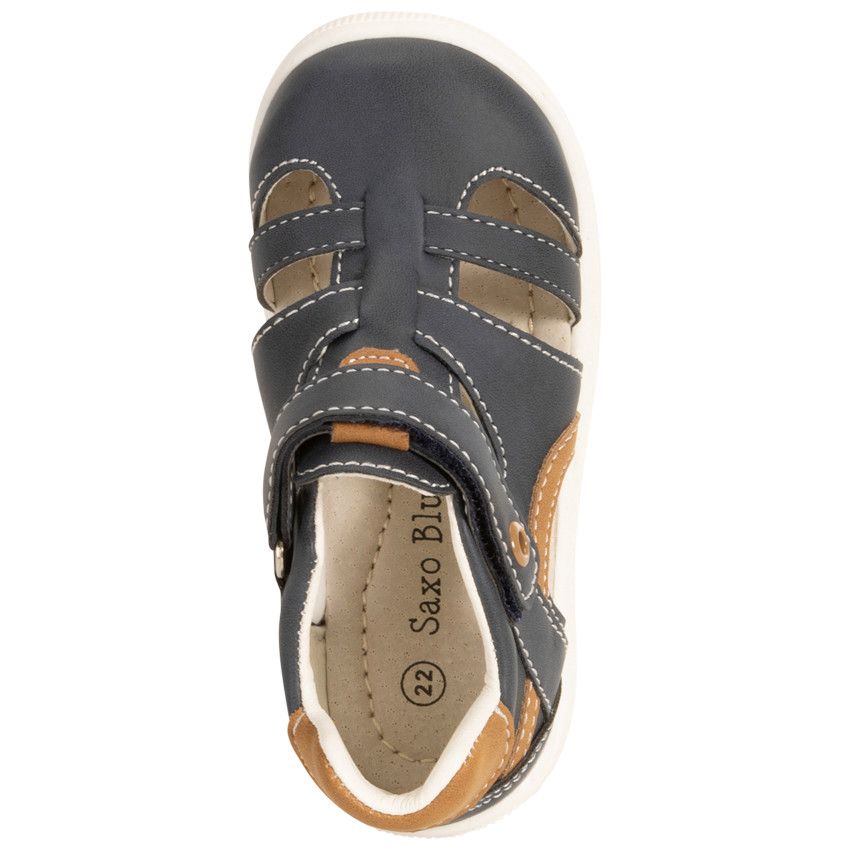 Sandales velcro à empiècements contrastés pour bébé garçon - Bleu marine
