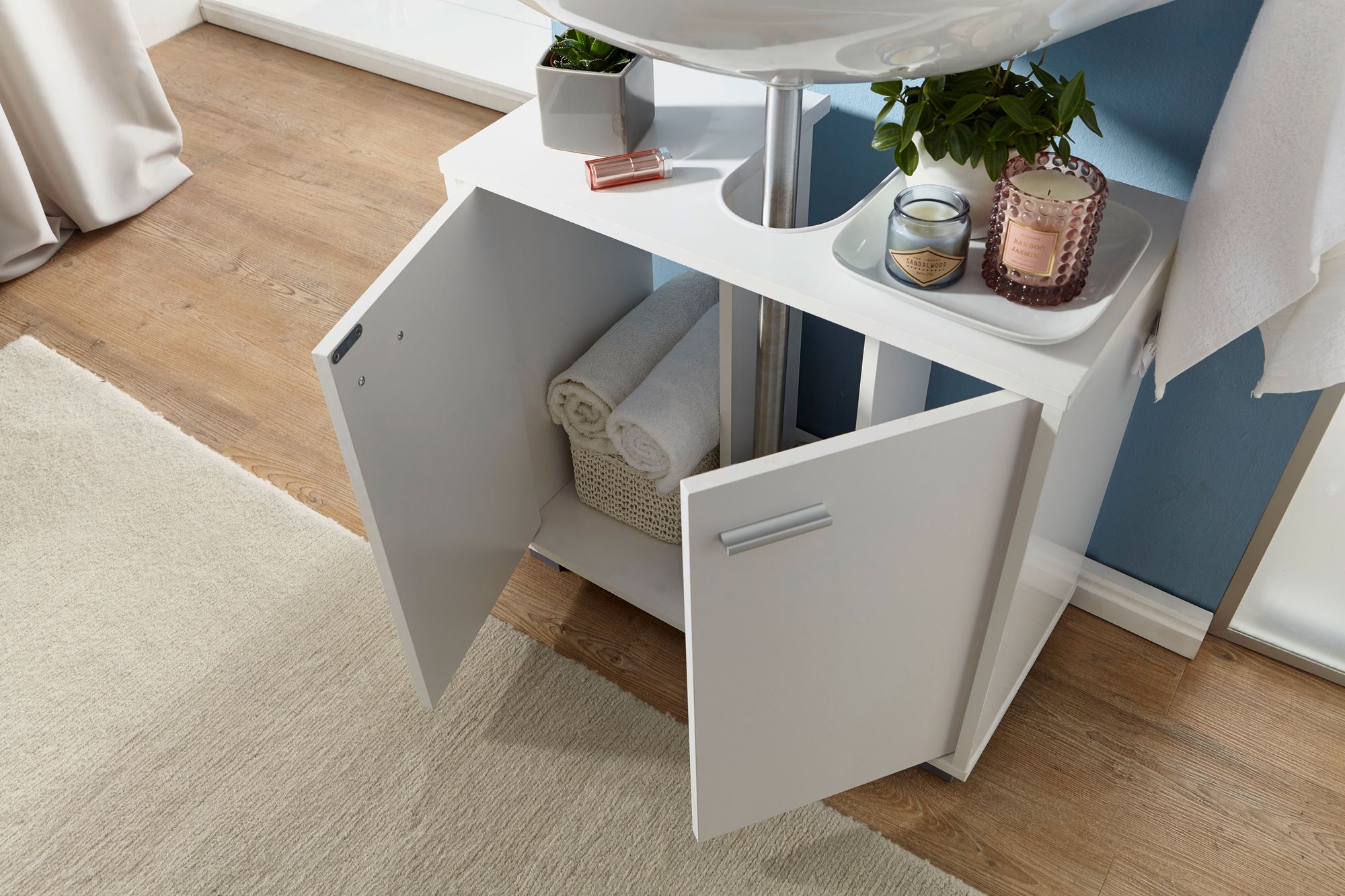 FineBuy Waschbeckenunterschrank FB37117 Waschtischunterschrank Badschrank 60cm