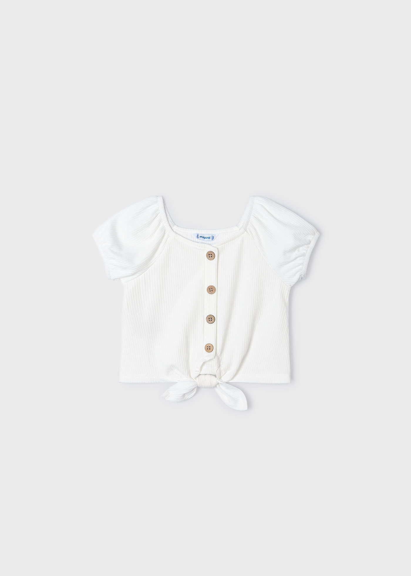 Camiseta canelada feminina, cor off-white
