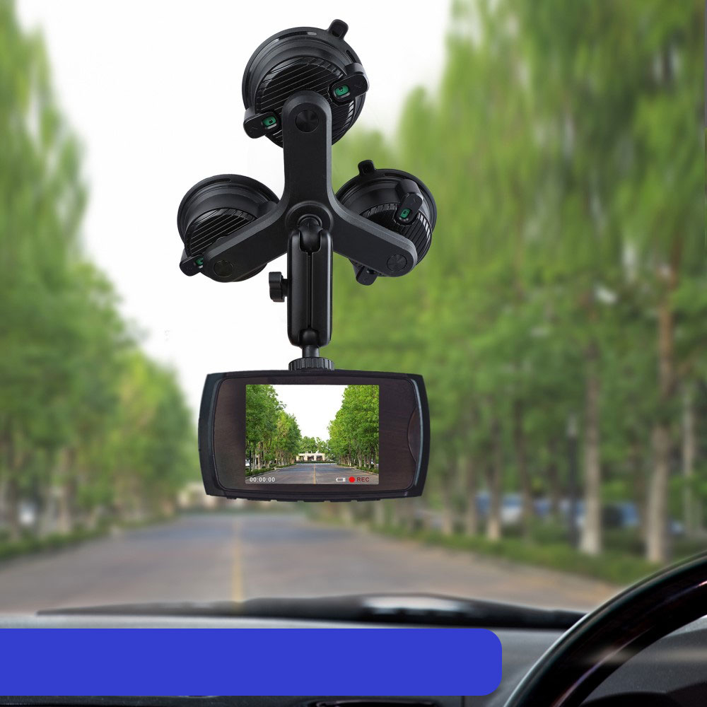 (32cm) Auto KFZ Kamera Dreifach Saugnapfhalterung   Stativ Adapter für DSLR Kamera / GoPro / Insta360 mit 1/4
