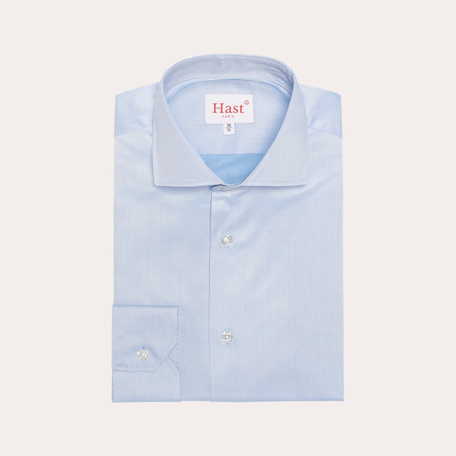 Fitted shirt in blue double-twisted twill
